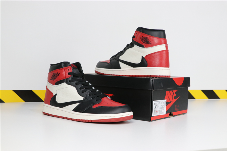 X Air Jordan 1 Black Red White Shoes - Click Image to Close